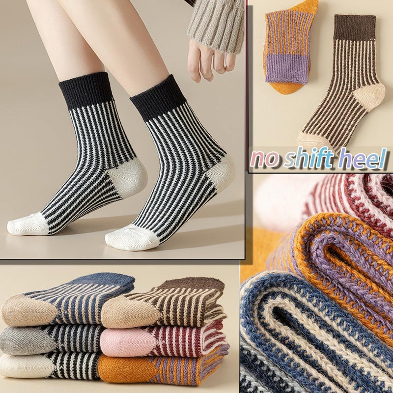 CHUNFO Womens Strip Ankle Socks Cute Athlete Ribbed Colorful Slouch Crew Cotton Casual Sock Size5-10.5 - Image 5